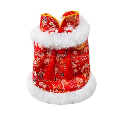 嬉皮狗新年竹纹流苏唐装马甲