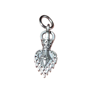 铜镀银文殊慧剑侧挂挂件文玩佛珠个性配饰。宽8*20mm