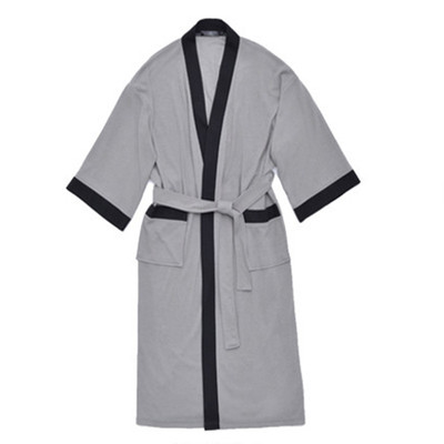 夏季全棉华夫格桑拿加大码浴衣