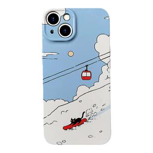 撒野~滑雪小黑猫菲林适用iPhone15/14promax手机壳OPPOreno8创意vivox90小众IQOONEO7华为nova11荣耀90小米14