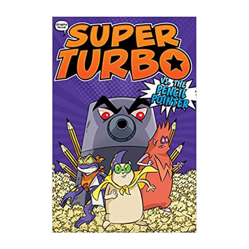 英文原版进口虎视眈眈The Tiger's Eye#3 Super Turbo vs. the Pencil Pointer超级涡轮VS铅笔尖刀儿童英语桥梁章节漫画6-9岁