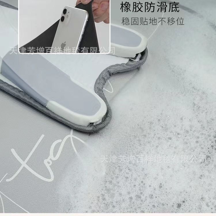 奶油风厨房地垫加厚吸门口免洗防滑垫可擦泥脚垫硅藻家用吸水子油