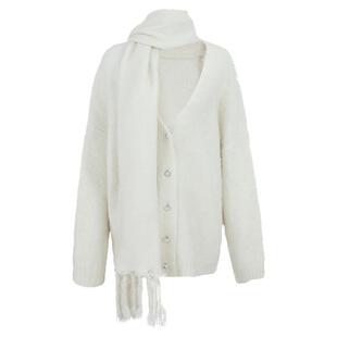 FTT FlyTheTruth『晨曦暖阳』 软糯羊驼毛针织开衫外套女围巾套装