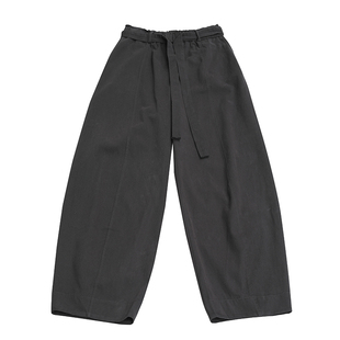 全棉腰带弯刀休闲裤女2026春季加绒加厚松驰感宽松百搭香蕉镰刀裤