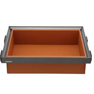 衣柜拉篮伸缩收纳藤篮阻尼金属蓝收纳框推拉抽屉式多功能皮革蓝