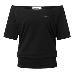 CLIMAX VISION慵懒松弛感斜肩一字肩堆叠两穿短袖T恤休闲上衣女款