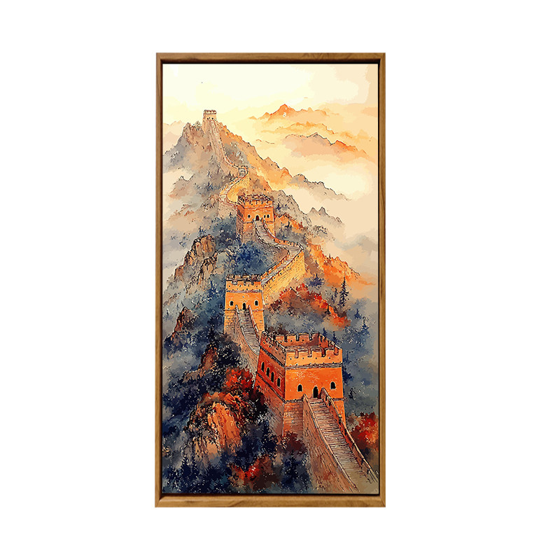 中国风长城风景数字油画地狱级