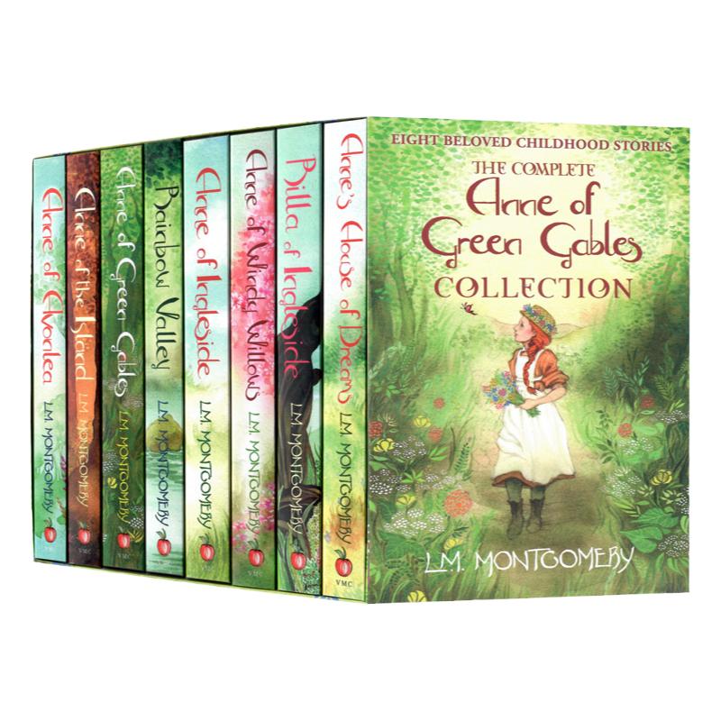 绿山墙的安妮8册套装 英文原版 Anne of Green Gables 8 Copy Slipcase2021年全新封面系列全套儿童经典文学小说进口英语平装书籍