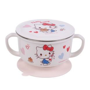 五和 注水保温碗宝宝辅食碗316不锈钢内胆带吸盘婴幼儿吃饭专用碗