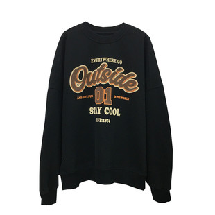 TYJR秋冬新款2024韩版宽松百搭圆领长袖印花加厚卫衣女上衣951021