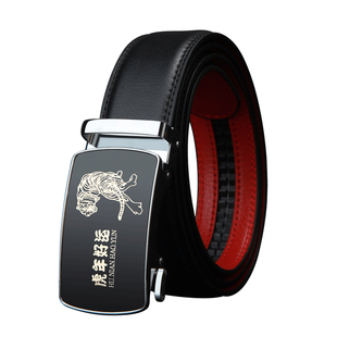 啄木鸟皮带男真皮自动扣腰带本命年内红外黑红裤带青年百搭虎年潮