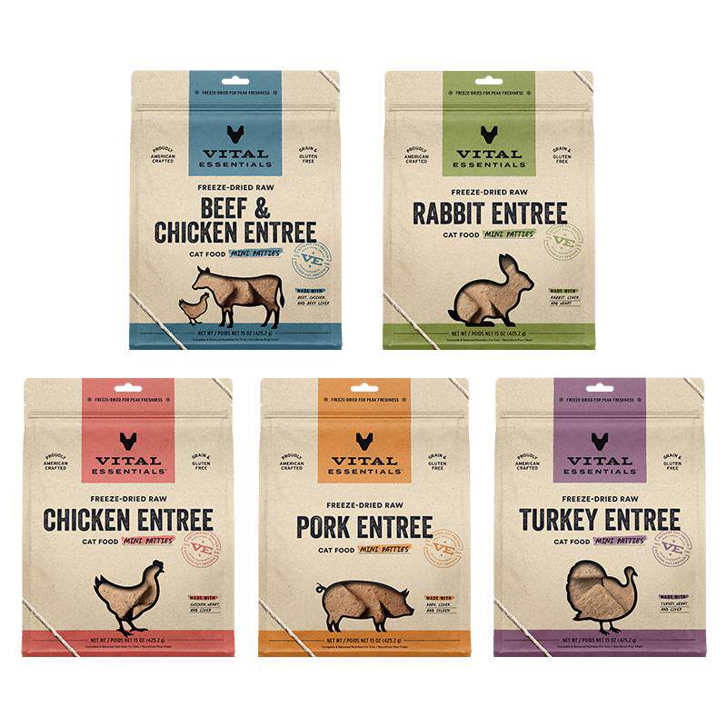 【临期特价】vitalessentials进口猫粮ve猫冻干主食零食425g肉饼