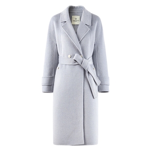 秋水伊人优雅风气质双面呢大衣2025年冬季新款100%绵羊毛毛呢外套