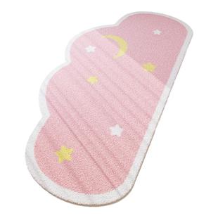 地毯卧室床边毯女孩毛绒地垫厚主卧床尾可爱长条不规则小地毯少女