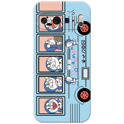 哆啦A梦巴士适用谷歌Pixel10手机壳9pro/8/7/6A机器猫蓝胖子XL卡通可爱女款气囊防摔软