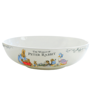 彼得兔骨瓷餐具陶瓷碗浅口碗汤菜盆家用大号汤碗汤盆菜盘盘子深盘
