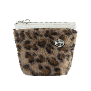 Moreover松巧漫步豹纹毛绒化妆包新款便携口红卡包高颜值收纳袋女