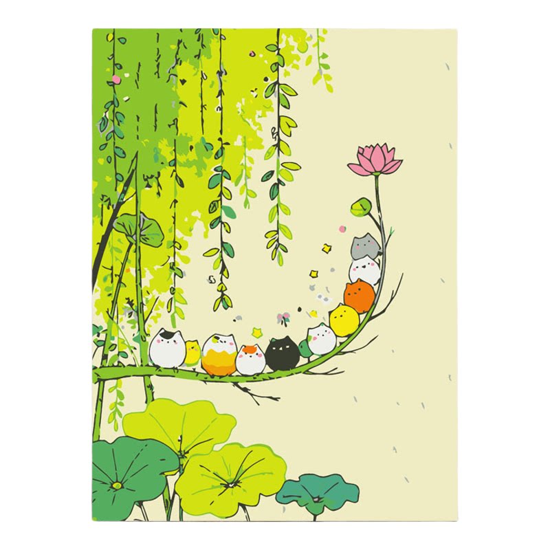 DIY春意丙烯数字油画治愈解压画