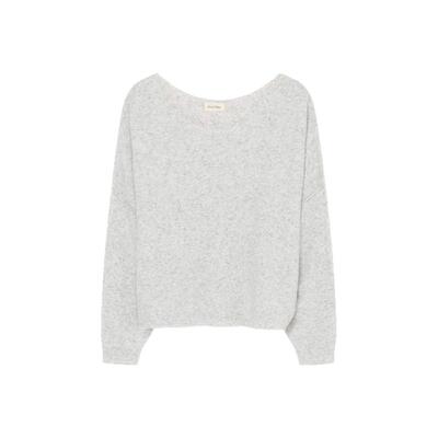 vintage混纺柔软船领针织衫