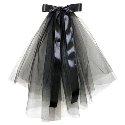 黑色蝴蝶结头纱生日直播头饰哥特