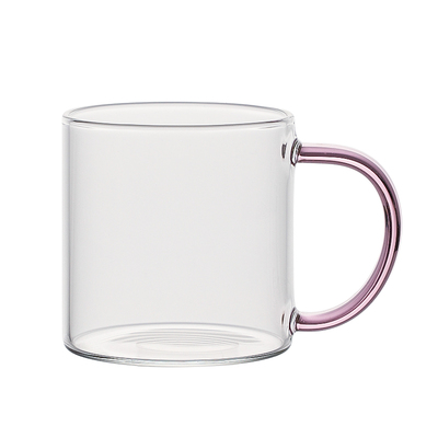 家用高硼硅玻璃带把手热饮杯可微波炉加热杯牛奶杯办公杯绿茶杯子