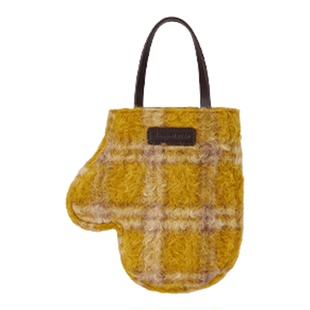 山口美袋 Pāpā系列！毛呢格纹斜挎手机包原创设计小号手套包