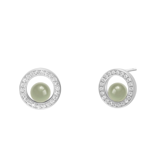 HUSSAIN赫生青环和田玉碧玉耳钉轻奢高级感气质大气新款耳环纯银