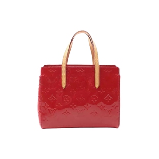 中古LV路易威登女包B级9新Katarina BB漆皮手提包红色高级RECLO