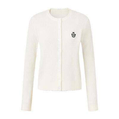 【春季新品】GOLDEN BEAR/金熊2026年女士细绞花长袖针织开衫