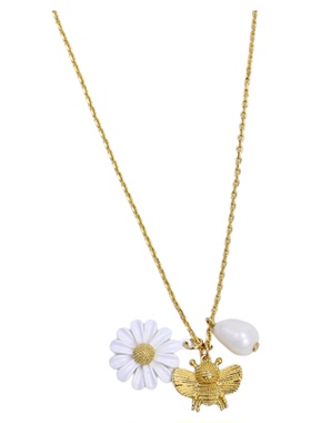 小众katestoriesxy雏菊蜜蜂项链