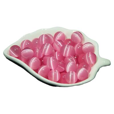 金店同款高品质白色粉色猫眼石手链散珠水晶圆珠串珠DIY手串珠子