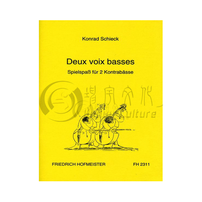 席克 两首低音作品 两把低音提琴 霍夫曼斯特原版进口乐谱书 Schieck Konrad Deux voix basses for double bass 2 FH 2311
