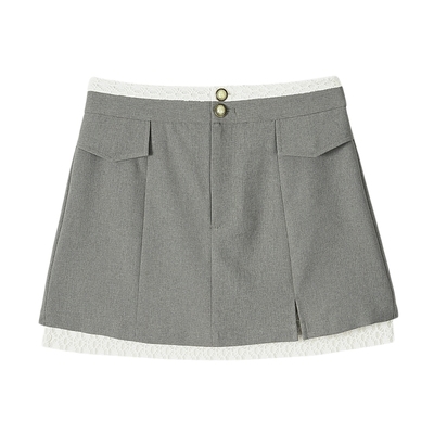 MSLAN法式小香风蕾丝半裙