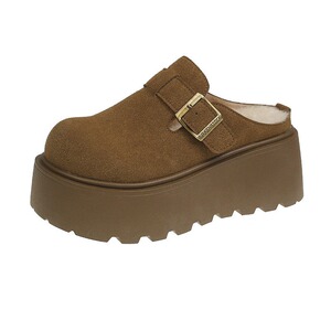 品牌真皮一脚蹬平底全包勃肯鞋女2026新款春季配裙子百搭乐福单鞋