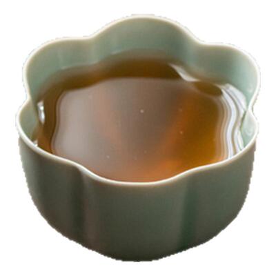 汝山明汝瓷精品仿古豆青釉莲花杯