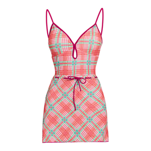 娜扎同款连体绝美泳衣海边度假比基尼性感吊带裙式遮肚温泉泳装女