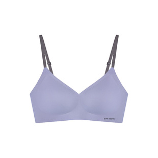 柔性风暴隐形透气超薄无痕内衣女小胸聚拢无钢圈文胸罩可交叉肩带