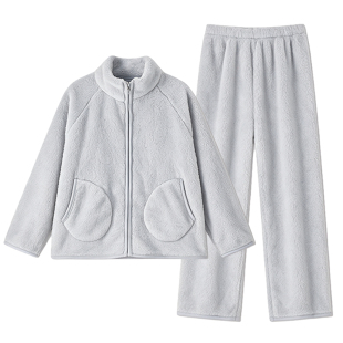 【金晨同款】七色纺珊瑚绒睡衣女款羊羔绒加厚法兰绒家居服套装冬