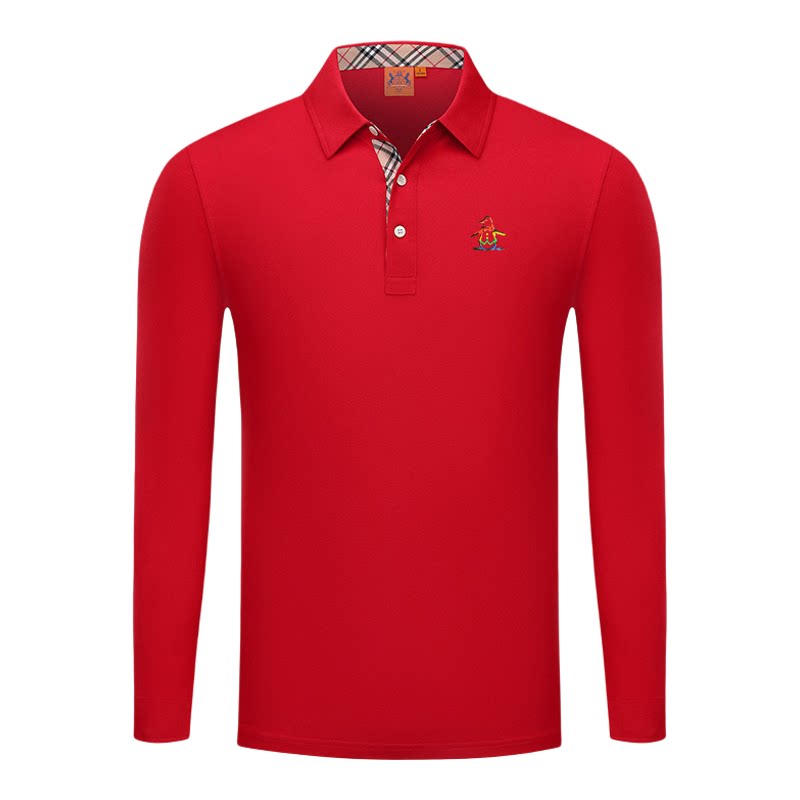 香港代购 MUNSINGWEAR/万星威高尔夫长袖polo衫男都市商务T恤条纹