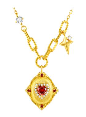 【生日礼物】周大生红丝绒项链圆