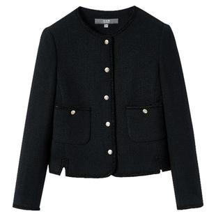 念奴娇羊毛黑色短小香风外套女2025秋季女高知气质外套女上衣