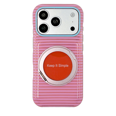 kaia ins风简约撞色条纹适用苹果18promax手机壳iphone17pro新款16女16pro支点旋转支架15pro全包防摔手机套