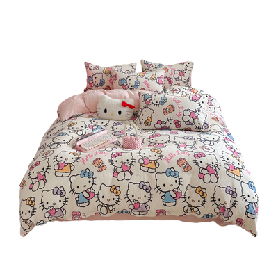 三丽鸥牛奶绒被套四件套