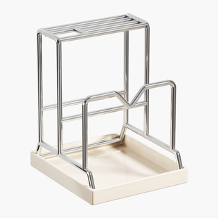 不锈钢刀架厨房菜刀置物架家用加厚菜板锅盖架一体沥水砧板放置架