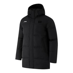 李宁新款国旗羽绒服冬季连帽加厚防风保暖鸭绒运动中长款男女外套