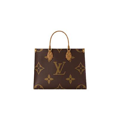 欧洲直邮Louis Vuitton/路易威登ONTHEGO女士老花拼色手提托特包