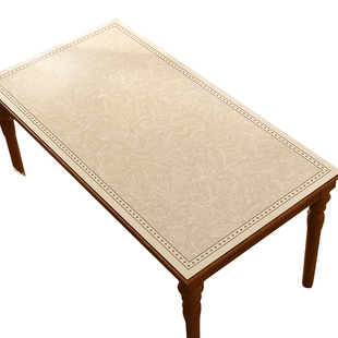 轻奢高级感中古风桌布餐桌垫防水防油防烫皮革法式复古免洗茶几垫