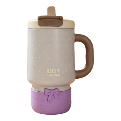 露思同款小狗蝴蝶结杯垫保护套