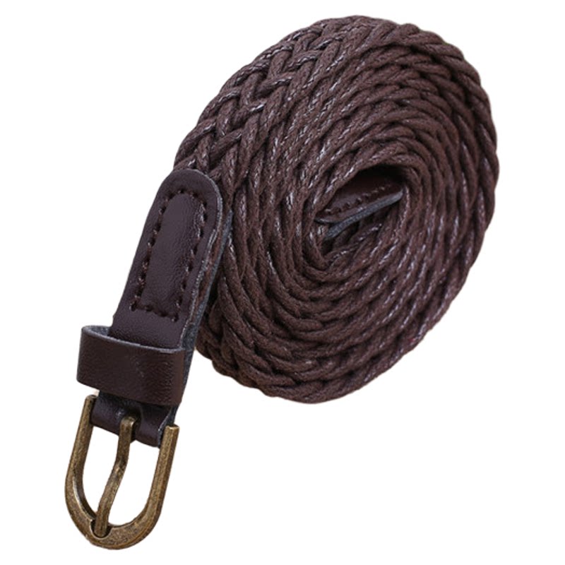 复古麻花蜡绳百搭编织腰带女简约搭配裙子显腰细皮带装饰学生裤带