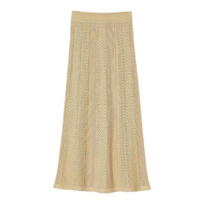 SANDRO女装法式金色针织半身裙